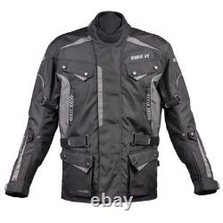 Veste de moto imperméable d'hiver Bike It Burhou pour touring toute l'année noir