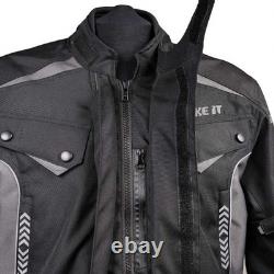 Veste de moto imperméable d'hiver Bike It Burhou pour touring toute l'année noir