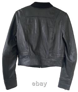 Veste de moto noire en cuir d'agneau MARCIANO GUESS taille S