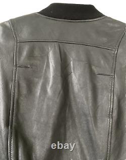 Veste de moto noire en cuir d'agneau MARCIANO GUESS taille S