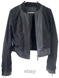 Veste de moto noire en cuir d'agneau MARCIANO GUESS taille S