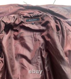 Veste de moto pour hommes en cuir véritable poli bourgogne, taille M, neuve.