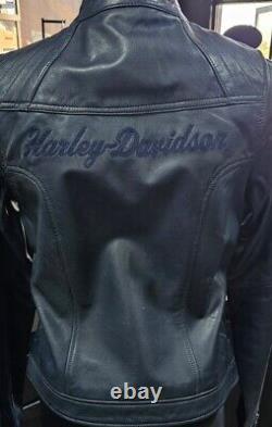 Veste en cuir de chèvre Harley Davidson pour femme taille moyenne, modèle Madeline