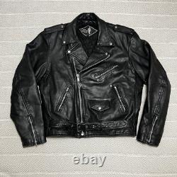 Veste en cuir noir classique de motard Mr Motor Cycle taille 58 avec fermeture éclair