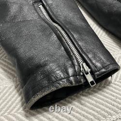 Veste en cuir noir classique de motard Mr Motor Cycle taille 58 avec fermeture éclair
