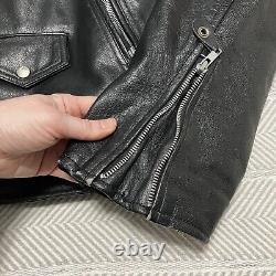 Veste en cuir noir classique de motard Mr Motor Cycle taille 58 avec fermeture éclair