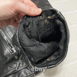 Veste en cuir noir classique de motard Mr Motor Cycle taille 58 avec fermeture éclair