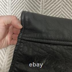 Veste en cuir noir classique de motard Mr Motor Cycle taille 58 avec fermeture éclair