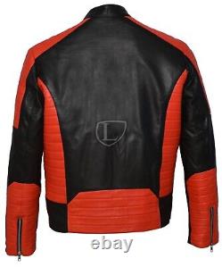 Veste en cuir noir rétro véritable pour motard vintage Brando de moto pour hommes