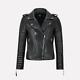 Veste En Cuir Pour Dames Style Biker Classique En Simili Cuir Noir