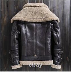 Veste en cuir véritable Irvin pilote aviateur B3 en shearling pour homme