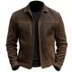 Veste En Cuir Véritable Biker Clara En Cuir Marron Vieilli Pour Moto Homme Café Racer