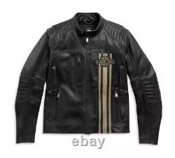 Veste en cuir véritable de vachette Harley Davidson Triple Vent Passing Link II pour homme