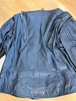 Veste en cuir véritable perforé et ventilé Harley-Davidson MEDIUM embossé