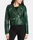 Veste En Cuir Vert Pour Femme En Pur Cuir D'agneau