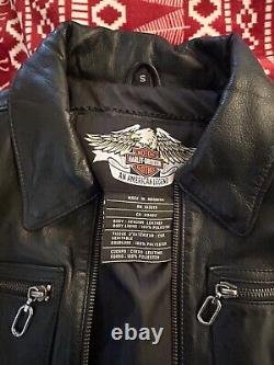 Veste en cuir vieilli pour femme Harley Davidson taille petite