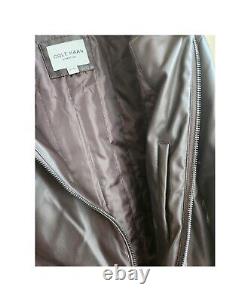Veste en faux cuir ouverte avec col Cole Haan, marron foncé, XL, neuve
