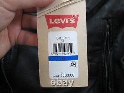 Veste en simili cuir Levi's pour homme XL noire manteau de moto doublure à carreaux