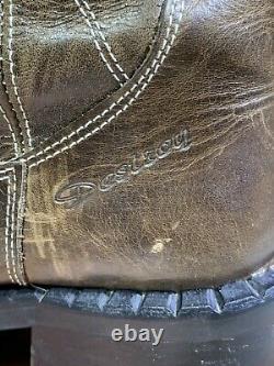 Vintage 90s Destroy Chunky Platform Boots Brown Leather Us 7 Eu 37