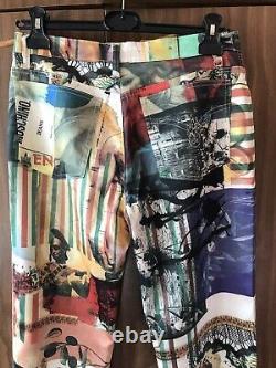 Vintage 90s Moschino Pants Trousers Art History Print Size 33 Made In Italy