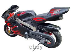 X Beast Motorsport Moto Pocket Mini 49cc Moto Racer Essence Tout Terrain