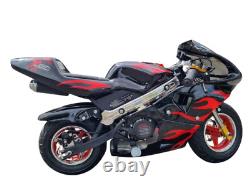 X Beast Motorsport Moto Pocket Mini 49cc Moto Racer Essence Tout Terrain