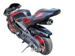 X Beast Motorsport Moto Pocket Mini 49cc Moto Racer Essence Tout Terrain
